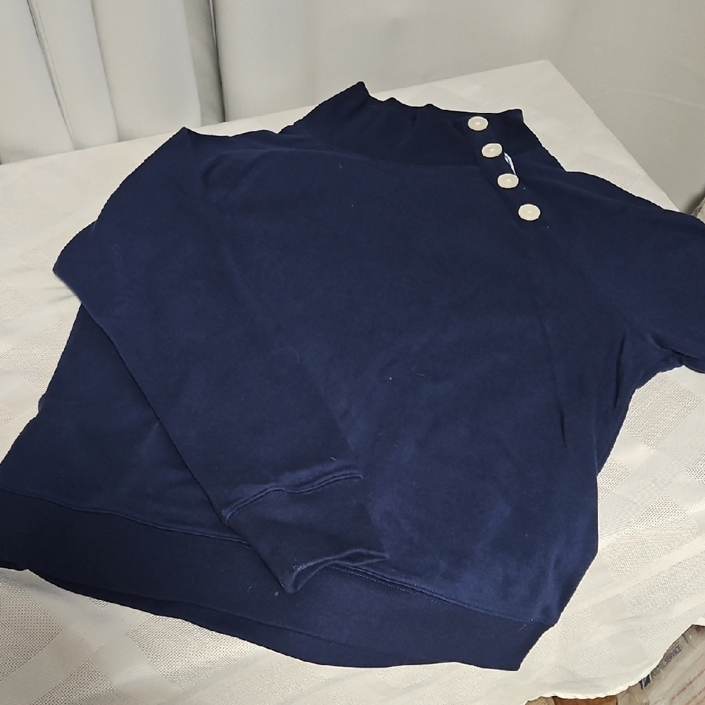 J Crew Sweatshirt With Button Detail Sz Med